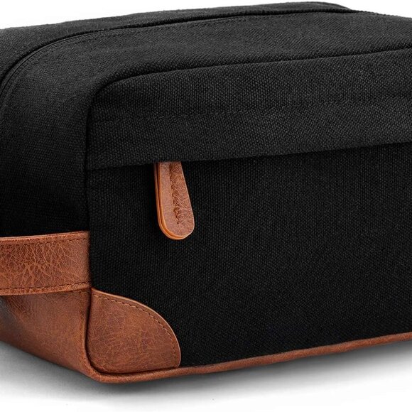 Toiletry Bag Hanging Dopp Kit for Men Water Resistant Canvas Shaving Bag with La